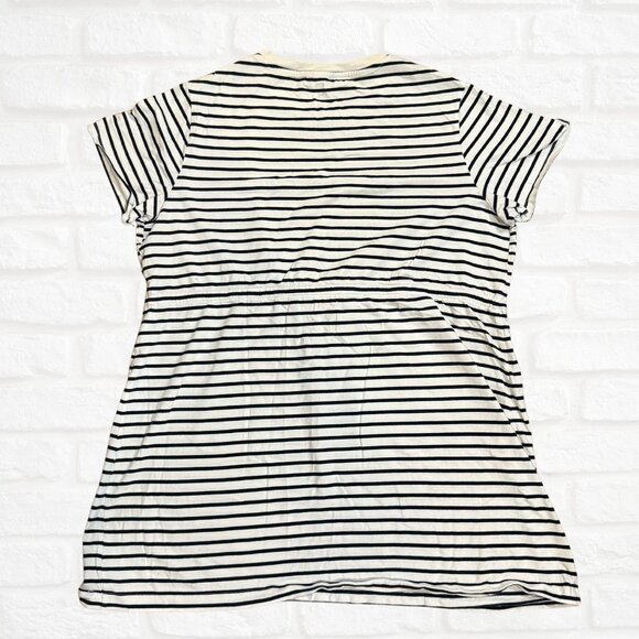 Draper James Tie Waist T-Shirt Dress Navy Stripe 2X Plus Size Cotton Coastal - Picture 6 of 7